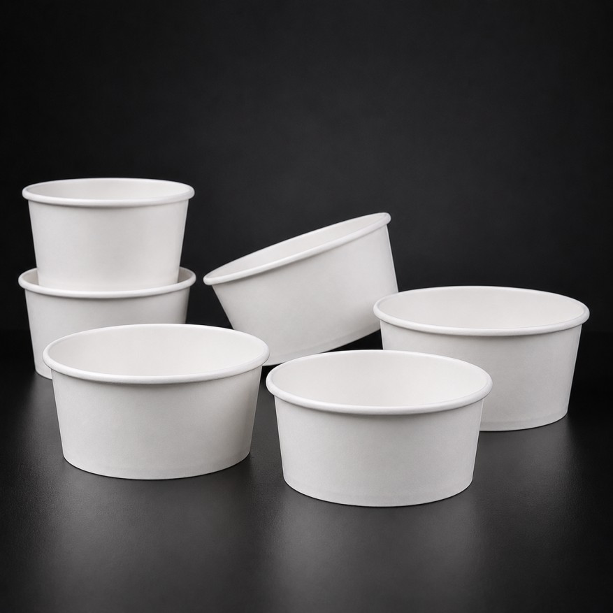Plain White Ramen Induction Paper Bowl